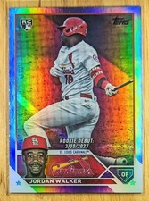 2023 Jordan Walker RC Topps Update Rainbow Foil SP Rookie Debut Cardinals MLB