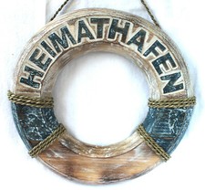 Rettungsring zur Dekoration aus Holz 39 cm HEIMATHAFEN