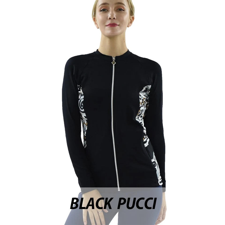 Private Island Hawaii Mujer Chaqueta Cremallera Completa Traje de Baño Protección contra Erupciones Bolsillos Superiores Foto 4 de 4