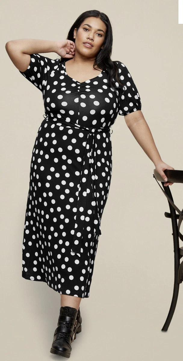 Dorothy perkins black and top white polka dot dress