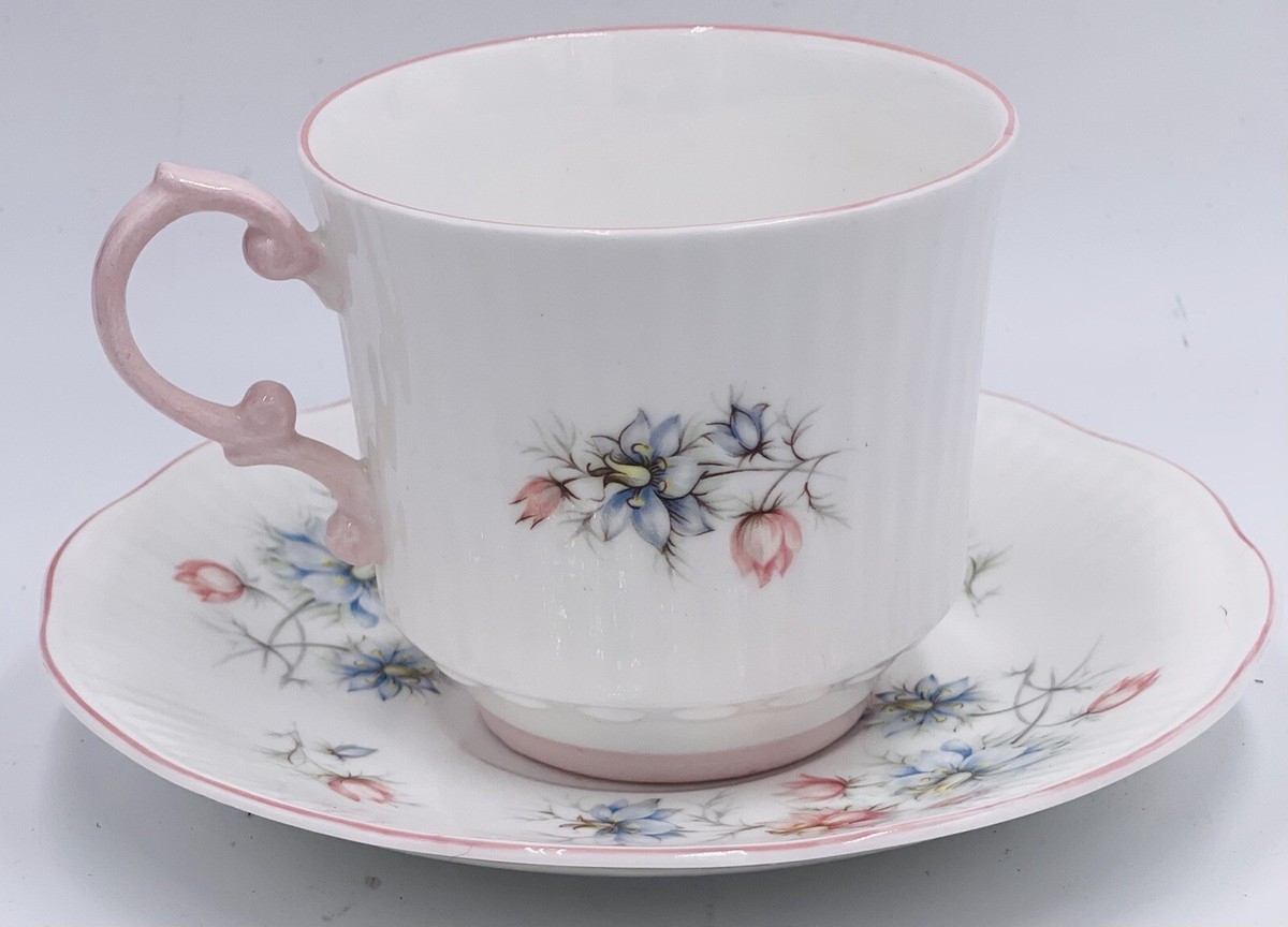 Vintage QUEEN'S Fine Bone China Tea Cup Saucer Rosina England 1875
