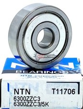 NTN 6300 ZZ C3 DEEP GROOVE BALL BEARING, METAL SHIELDED 6300 ZZ 10x35x11 mm