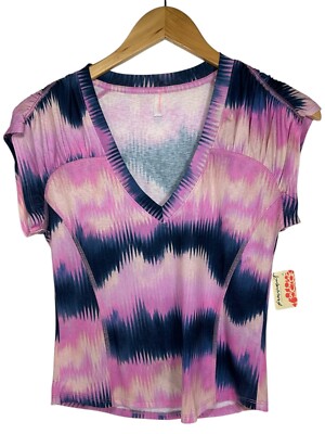 FP Movement True North Tee S Heatwave Magenta Combo Athletic Gym Workout Sporty