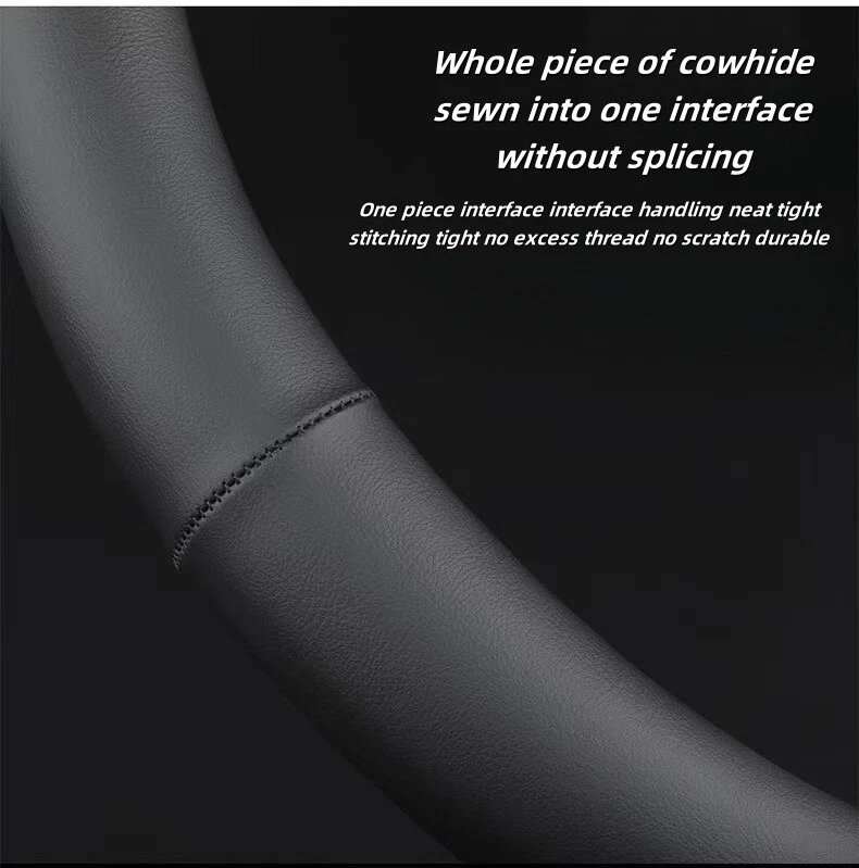 Cubierta de volante de cuero genuino de 15" para Acura All Cars 1980-2025 Foto 3 de 4