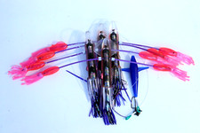 Squidnation Flippy Floppy Trolling 9" Mauler Squids Chain LONG TAIL PURPLE HLGRM