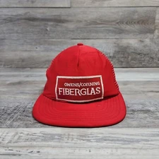 VTG Owens Corning Fiberglas Cap Hat Adult Mens Adjustable SnapBack Trucker 
