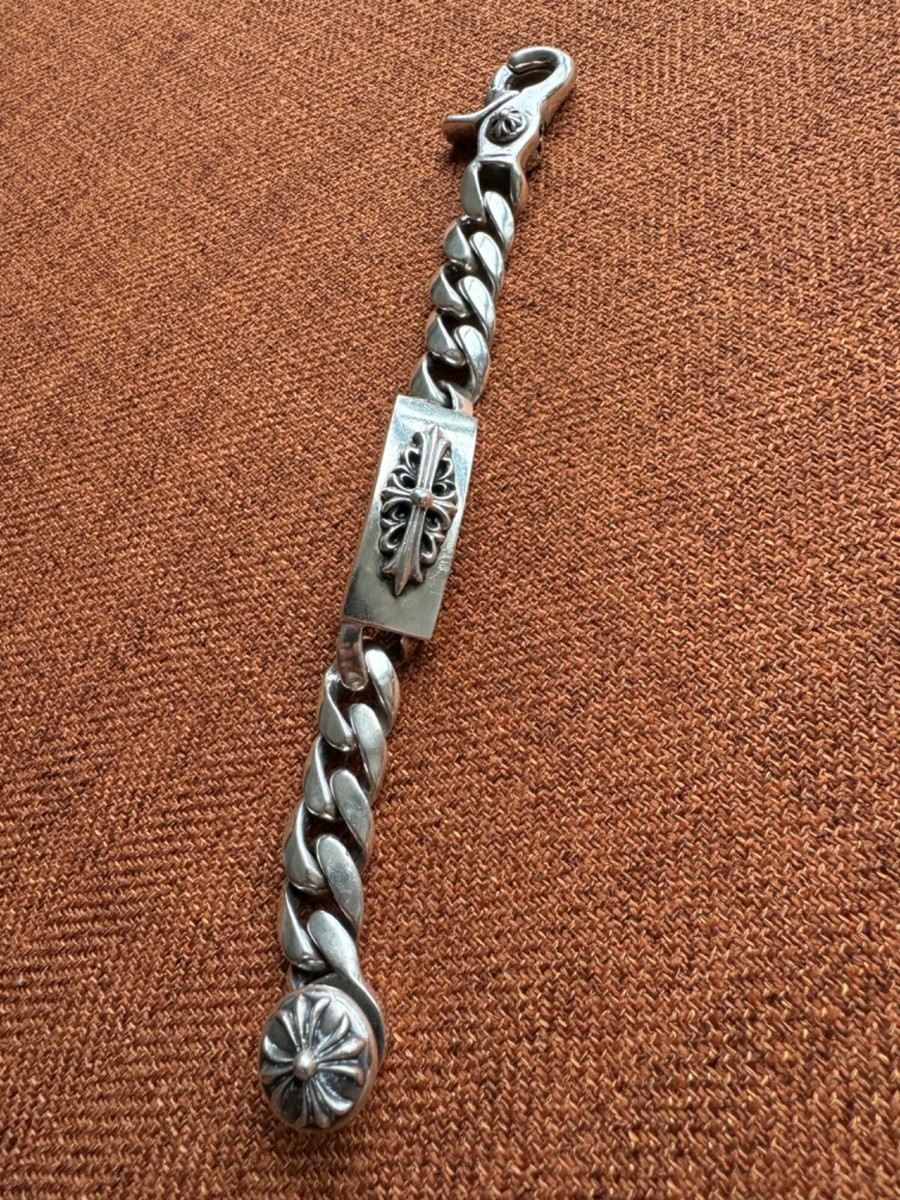 Chrome Hearts Floral Cross Id Clip Sv925 Bracelet | eBay