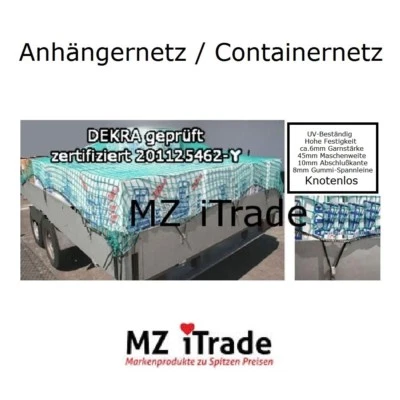 MZ ITRADE Anhängernetz Containernetz Dekra geprüft 350 x 700 3,5 x 7,0 3,5 x 7 Mw45 D 6 mm