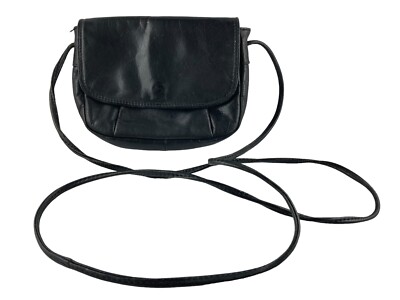 Pachanga Handtasche Leder Schwarz Umhängetasche Vintage UK PAT 1490853 Damen
