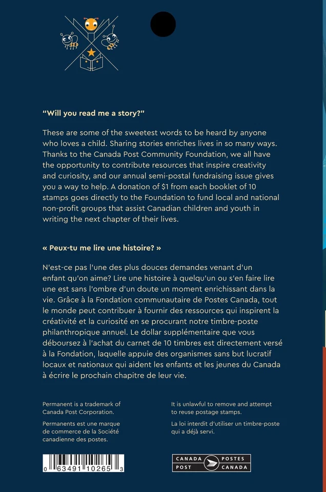 OWL, FOX, BEAR, BEE, ANT, WASP = CP COMMUNITY = Booklet of 10 Canada 2023 MNH Foto 3 de 4