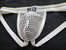Slim Pouch White Mesh Jockstrap, See-Through Jock, Retro Athletic Supporter