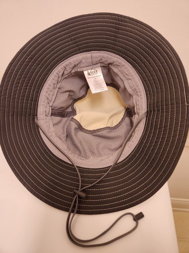 REI Khaki Sun Hat Hiking Fishing Bucket Boating Safari Chin Tie L/XL - Picture 6 of 11