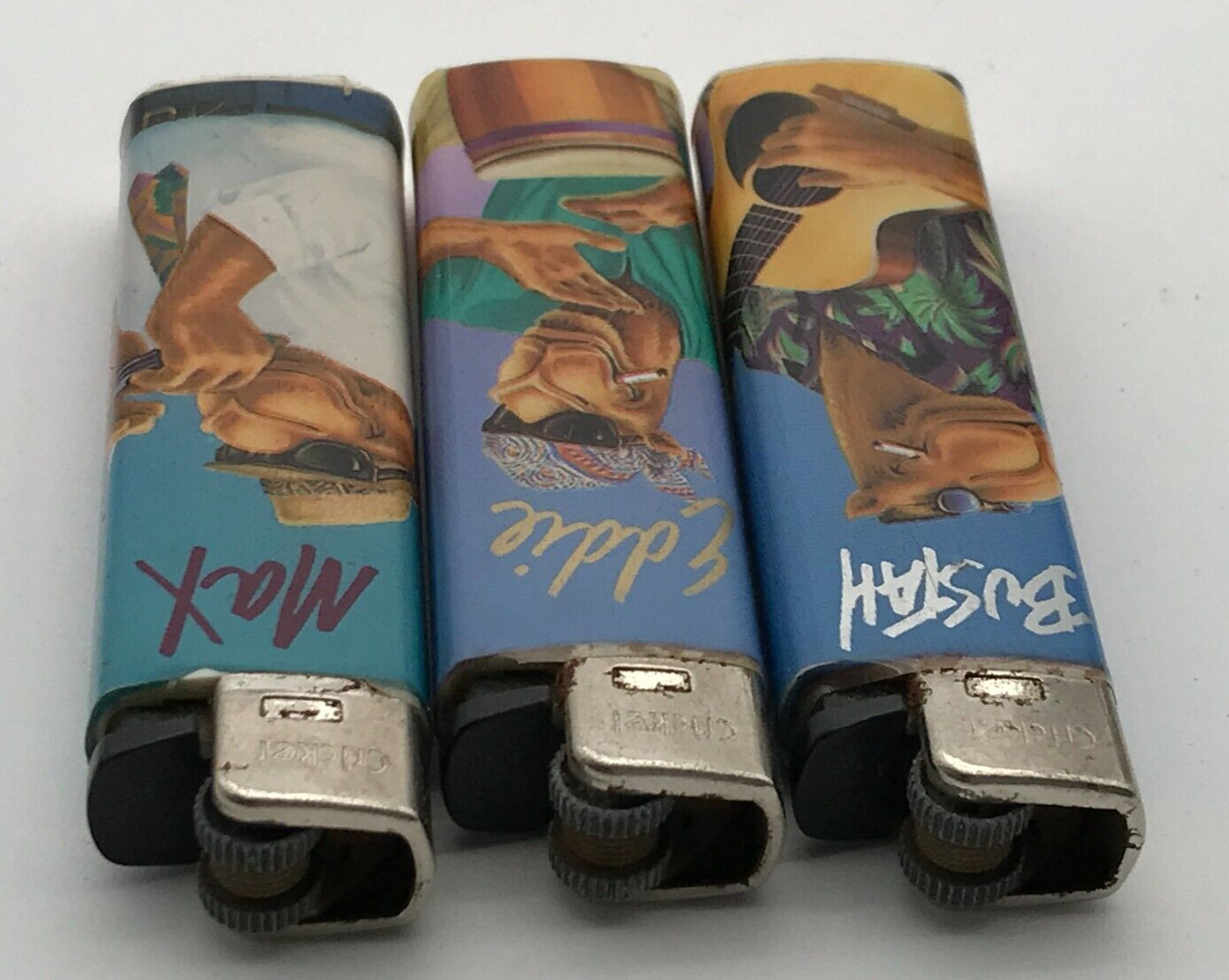 Set of 3 Vintage Cigarettes Joe Camel Lighters HAS WEAR