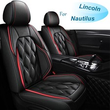 For Lincoln Nautilus 2019-2025 Pu Car 5 Seat Covers Protector Cushion Red Lines For Lincoln Nautilus 2019-2025 Pu Car 5 Seat Covers Protector Cushion Red Lines
