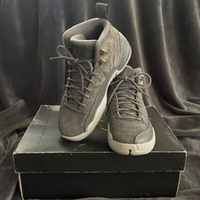 Nike Air Jordan 12 XII Retro GS Grey Wolf/Gold 153265-005 Youth Size 4Y Suede