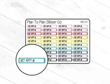 1257-21~~Vet Appt @ Reminder Planner Stickers.