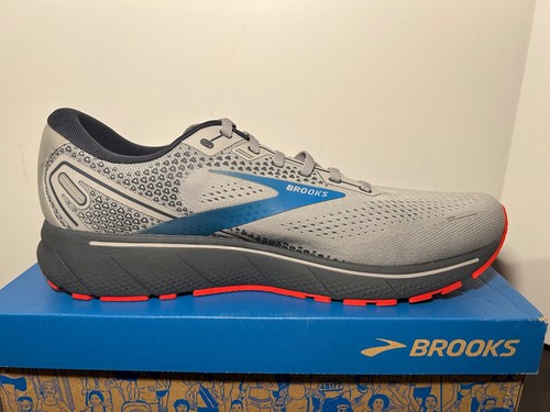 Brooks Ghost 14 Running Shoes Sneakers Grey, Blue, Black Red Mens Size 15M - Picture 3 of 16