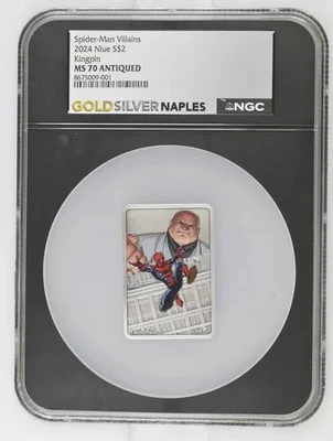 Spider-Man Villains 2024 1oz Niue S$2 Kingpin MS70 (OB-214) - Image 1 of 2