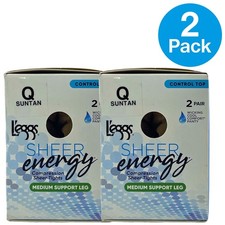 L'eggs Sheer Energy Medium Support Control Top Compression Tights Suntan Size Q