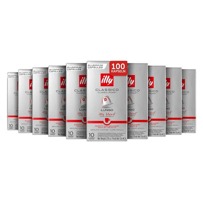 illy Kapseln Classico Lungo 10x 10 Stück, für Nespresso, 100% Arabica, MHD 05.27