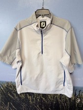 FootJoy DRYJOYS Quarter Zip Golf Short Sleeve Pullover Windbreaker Large