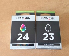 Lot of 2 Genuine Lexmark 23 Black 24 Color Ink Cartridges Still Sealed