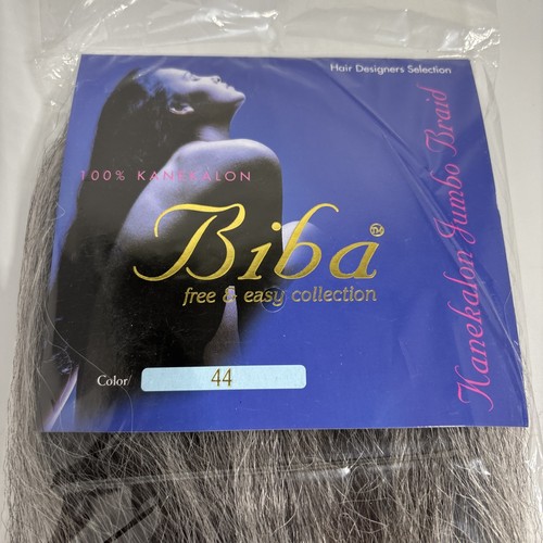 Biba 100% Kanekalon Free & Easy Collection #44 Grey For Braiding New in Package - Picture 2 of 6