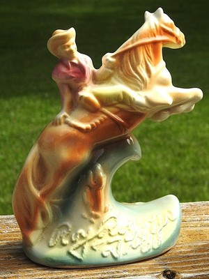 Vintage Roy Rogers & Trigger Coin Bank Old  TV Western Cowboy & Horse 1950's