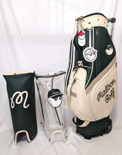 MALBON GOLF Caddy Bag Caster Type Green White 5way 4.7Kg w/Hood Cover JP