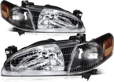 Headlight Assembly Compatible with for Toyota Corolla 1998-2000 Bulbs t Included