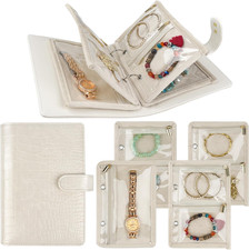 Travel Jewelry Organizer Case,Small Jewelry Bags Jewelry Storage Book Ring Bi...