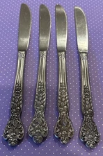 Versailles MSI Japan Stainless Flatware Rose Knifes Knife Set Of 4 Vintage