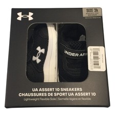 Under Armour UA Assert 10 Sneakers Size 3-6 Months 2K Black White