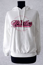 Women White Athletics Hoodie Casual Graphic Hooded Sweatshirt Sizes S-L