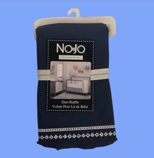 Nojo Navy Dust Ruffle with Embroidered Edge