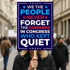 No Kings In America Sign, Anti-Trump Resistance, Political Activist Poster