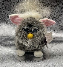 Vintage 1998 Tiger FURBY Gray White Plush Original Church Mouse Tested Working