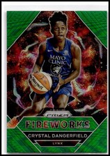 2021 Panini Prizm WNBA #2 Crystal Dangerfield Fireworks Prizms Green