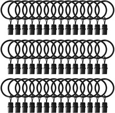 42 Pack Curtain Rings with Clips 1.26" Interior Diameter,Metal Drapery Ring with