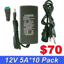 AC DC Adapter 12V 5A - 110V to 12V Switch Power Supply, 12V 5 Amp LED Adapter