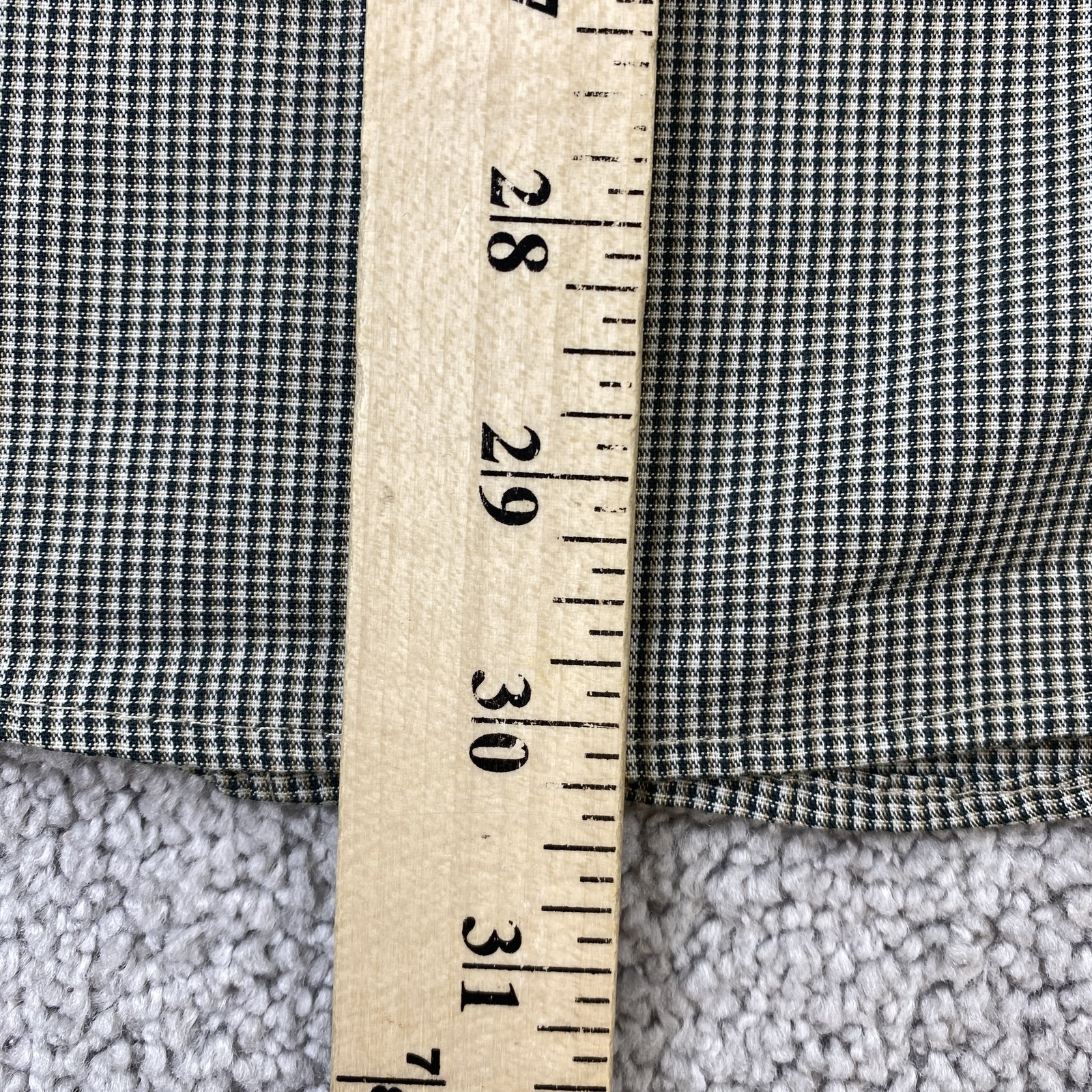 Red Kap Button Up Shirt Men's Large Long Sleeve Green Check Polyester