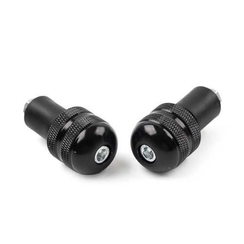 Universal 7/8 Motorrad Lenker Griffe Bar End Kappe Stecker Slider Schwarz - Picture 3 of 10