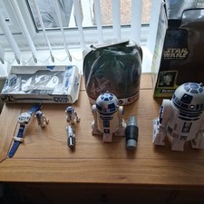 4 Star Wars Remote Control R2-D2 Light Saber  Watch 2 need repair some yellowing