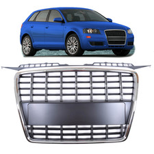 Kühlergrill Passend für Audi A3 8P Grill 2005-2008 Chrom Schwarz Sportgrill