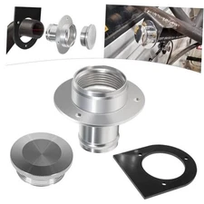 17-2530 Aluminum Remote Fuel Tank Filler Neck with Gas Cap & Weld-On Steel 