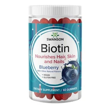 Swanson Biotin Gummies - Blueberry 2,500 mcg 60 Gummies