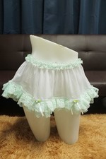 E8 VTG Style 2XL/ElasticW.24-42" White Nylon Half Slip With Lace Trim Length8"