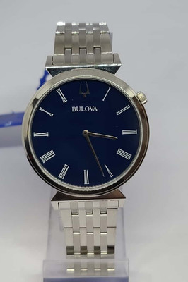96A233 BULOVA QUARTZ BLUE DIAL ST. STEEL SAPPHIRE CRYSTAL WATCH FOR MEN M-418