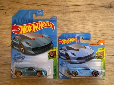 Hot Wheels 2020 Lamborghini Sesto Elemento Super Treasure Hunt Light Blue STH