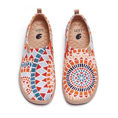 Women Size 5-11 UIN Slip On Shoes Canvas Loafers ''Sunshine in Morocco''
